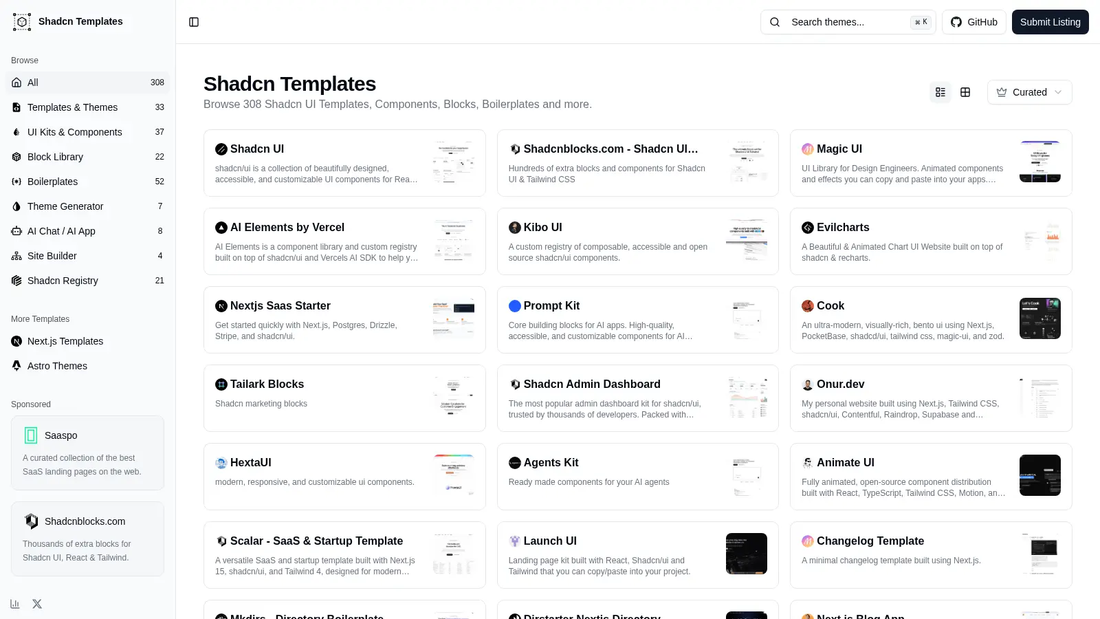Shadcntemplates screenshot