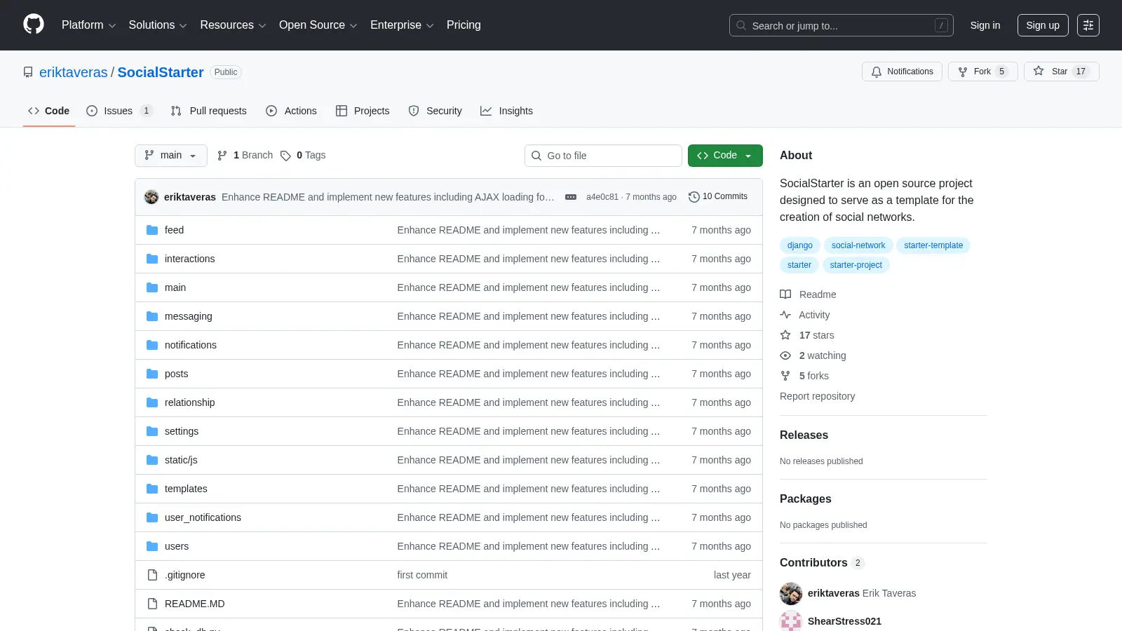 Socialstarter screenshot