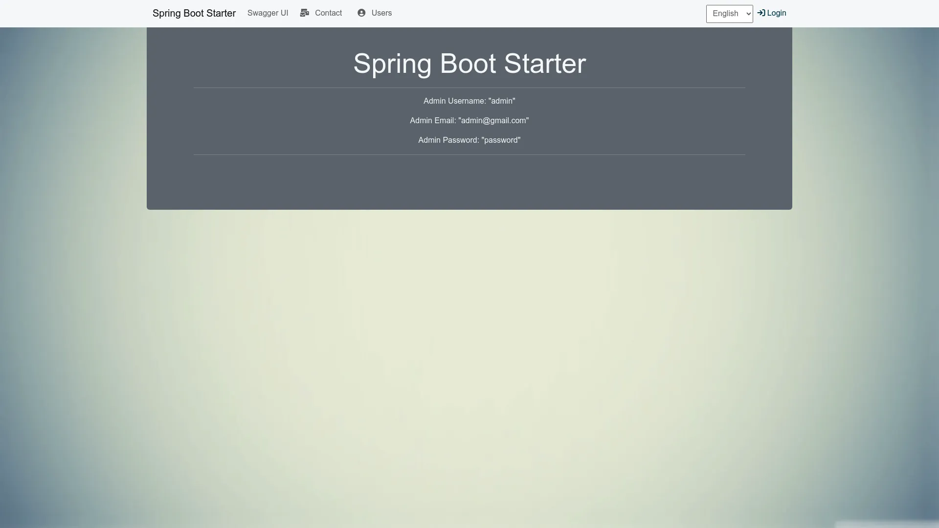 Spring Boot Starter screenshot