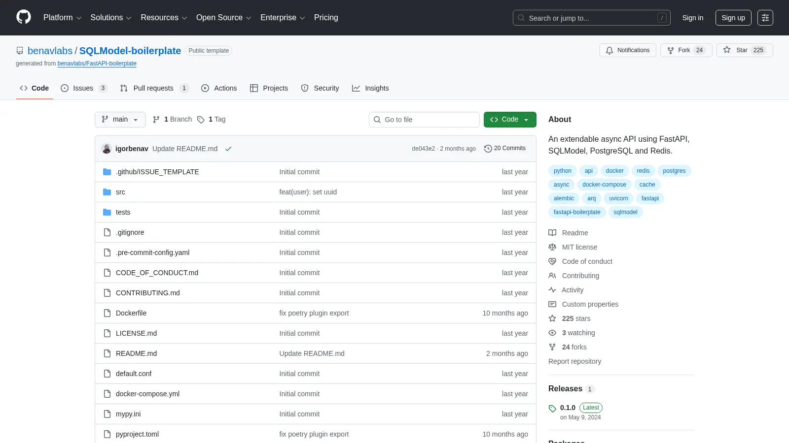 Sqlmodel Boilerplate screenshot