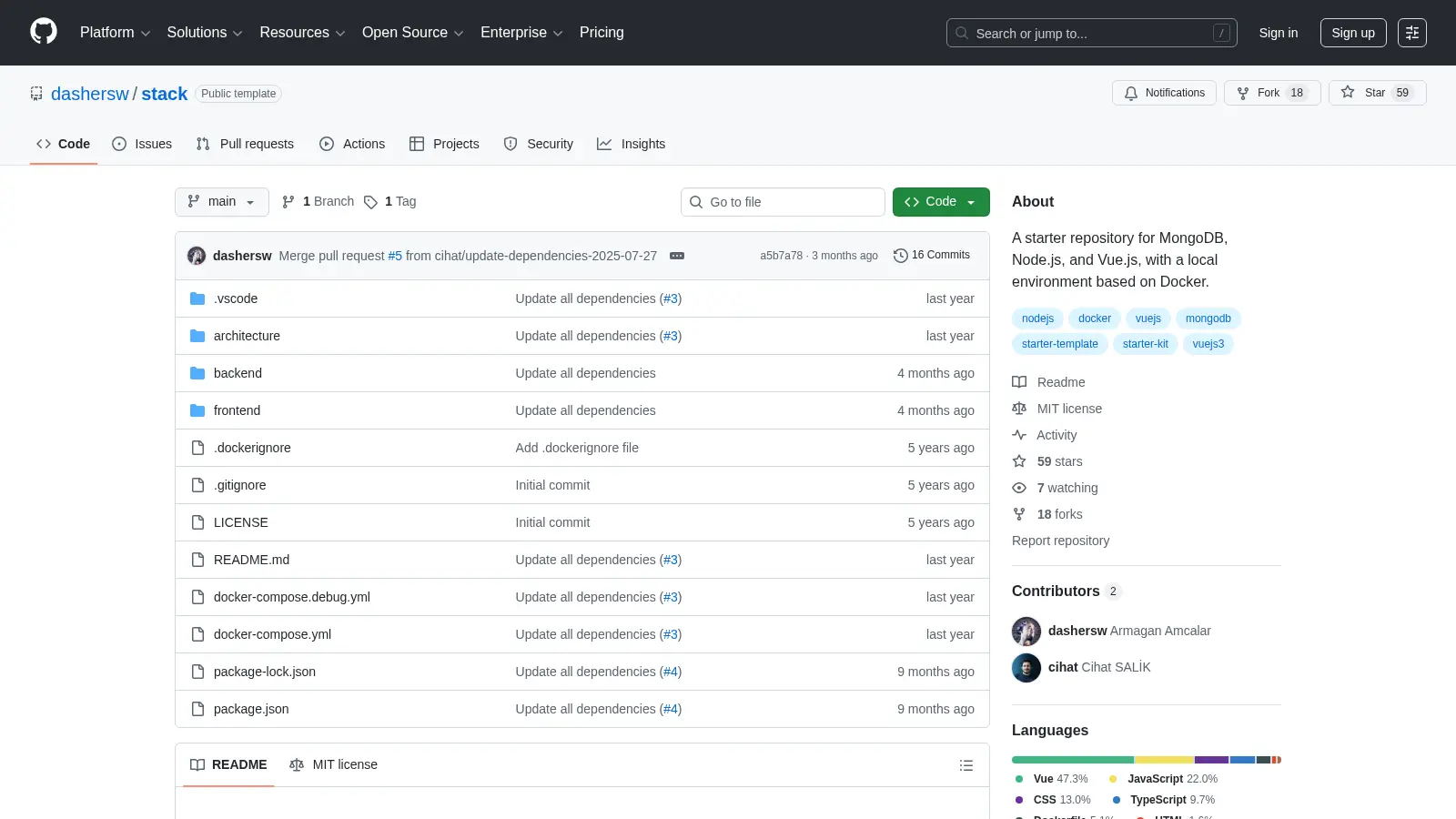Stack screenshot