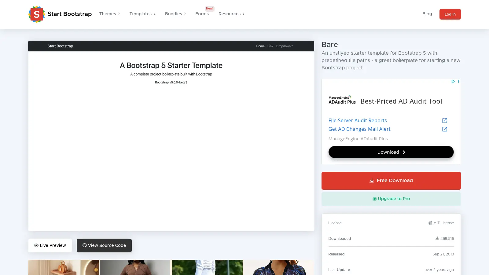 Startbootstrap Bare screenshot