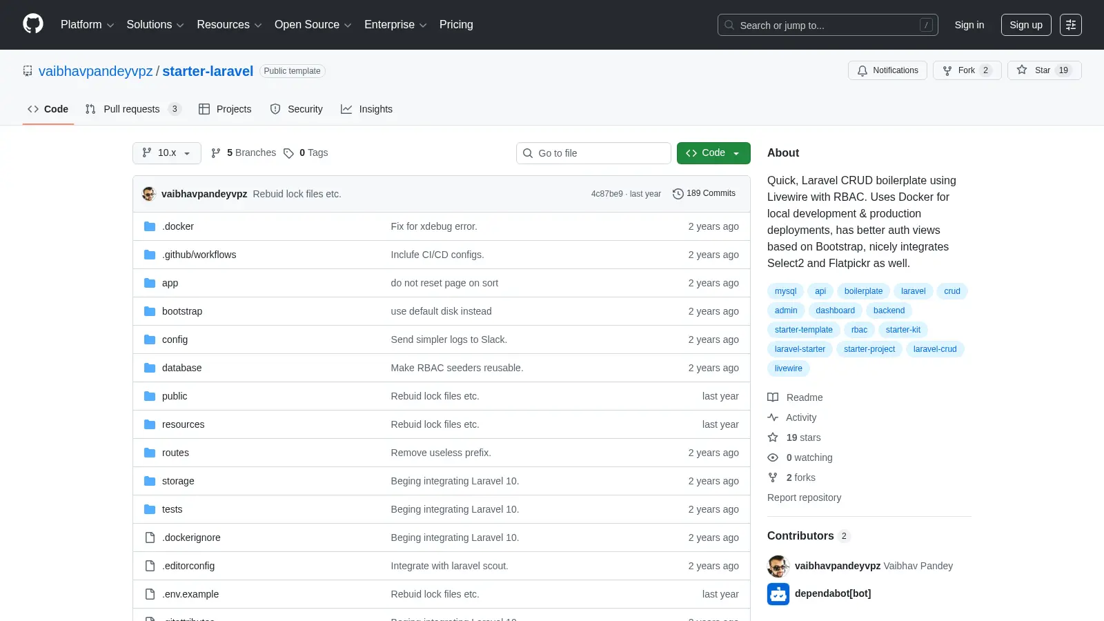 Starter Laravel screenshot