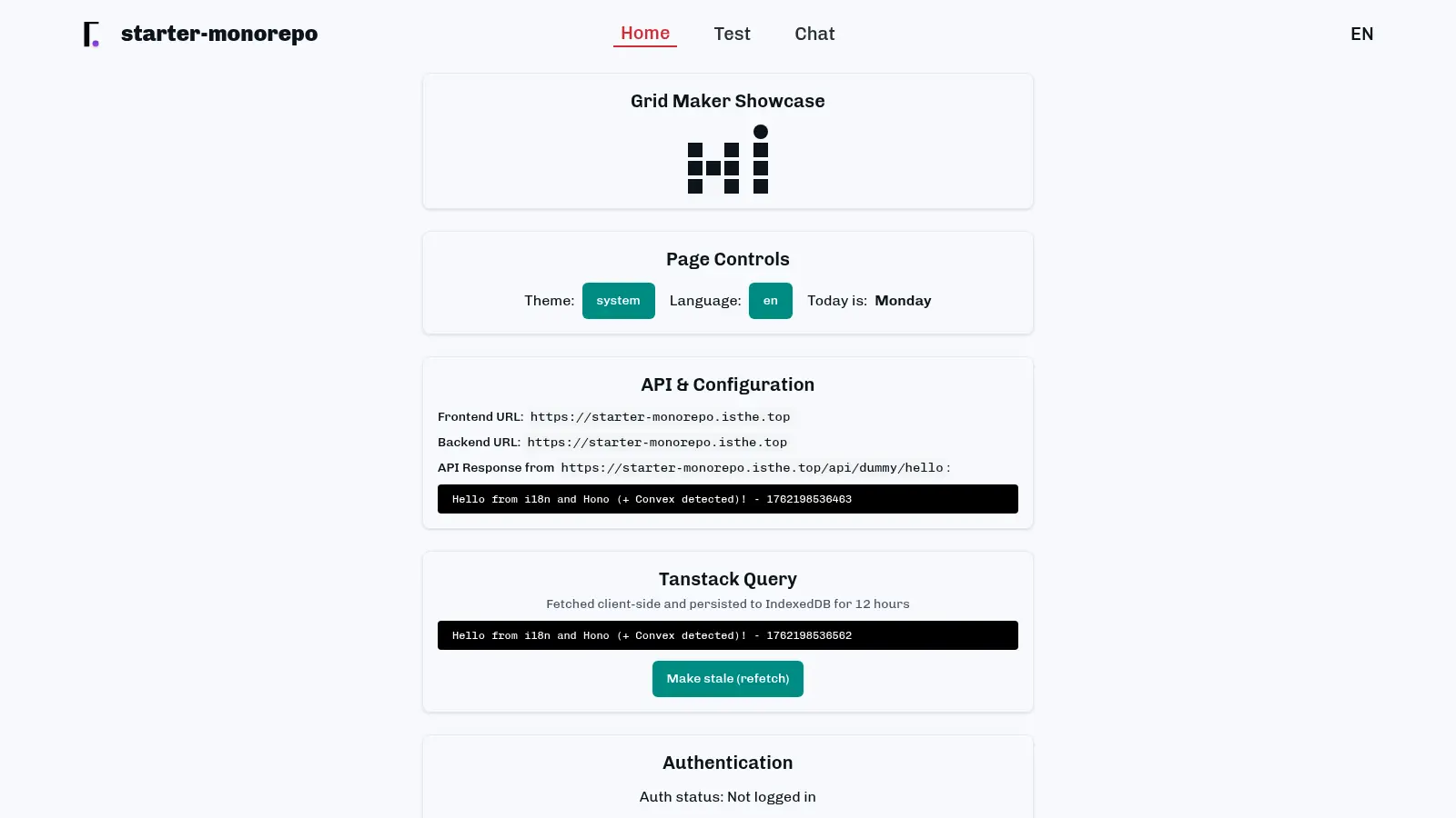 Starter Monorepo screenshot