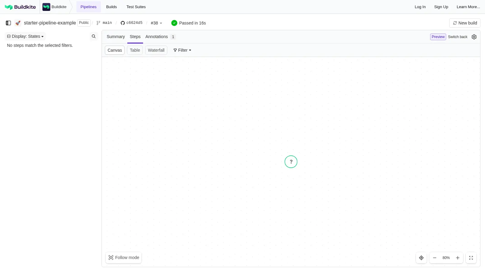 Starter Pipeline Example screenshot