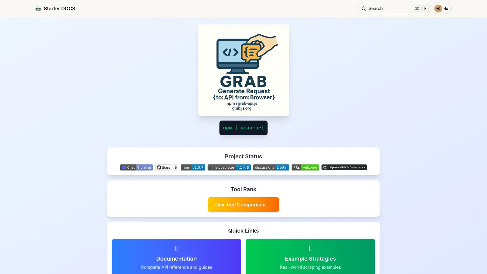 Starterdocs screenshot
