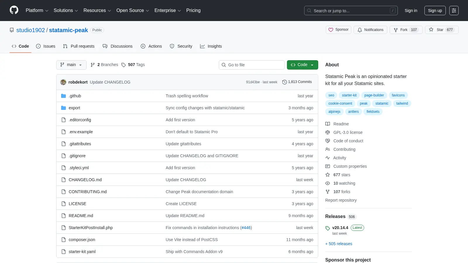 Statamic Peak screenshot