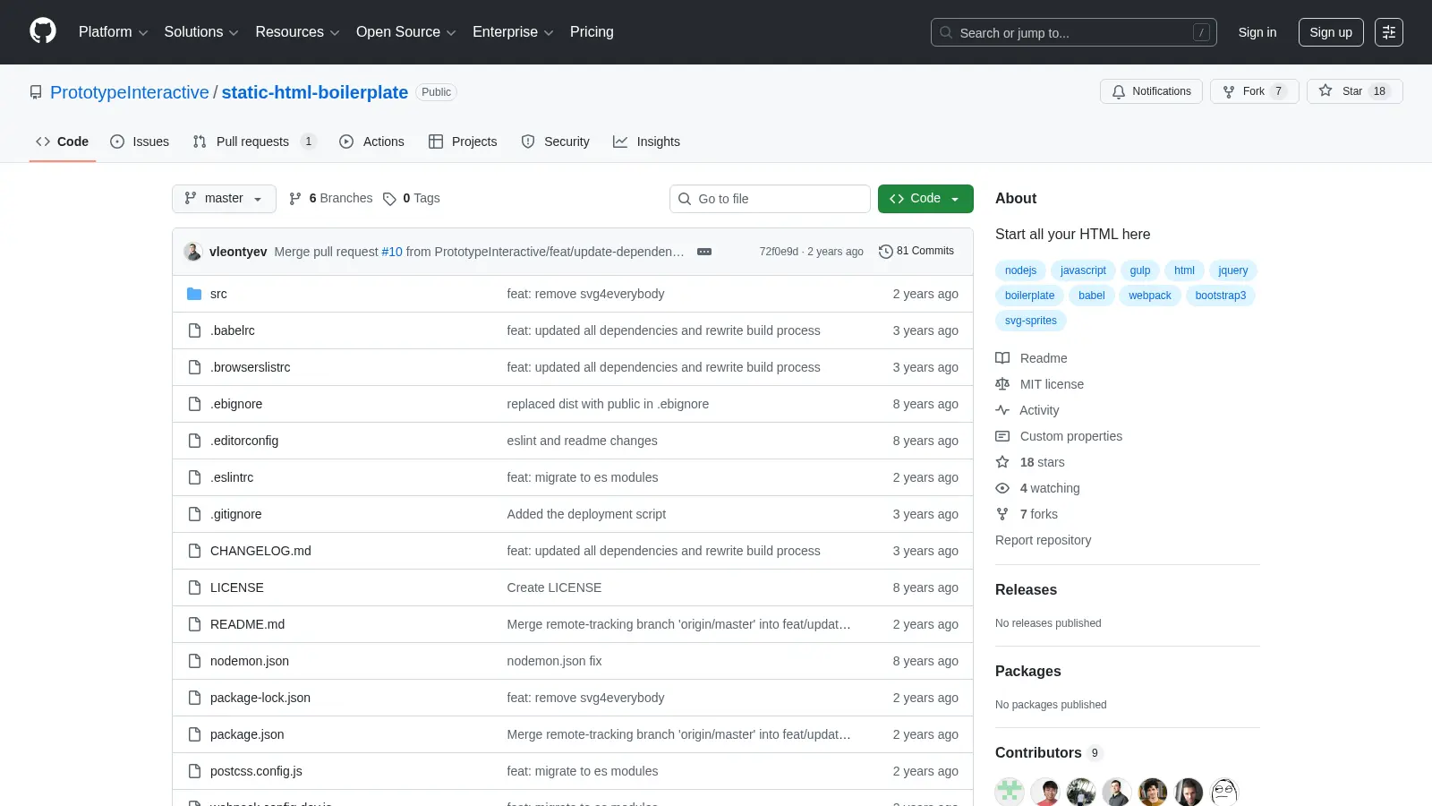 Static Html Boilerplate screenshot