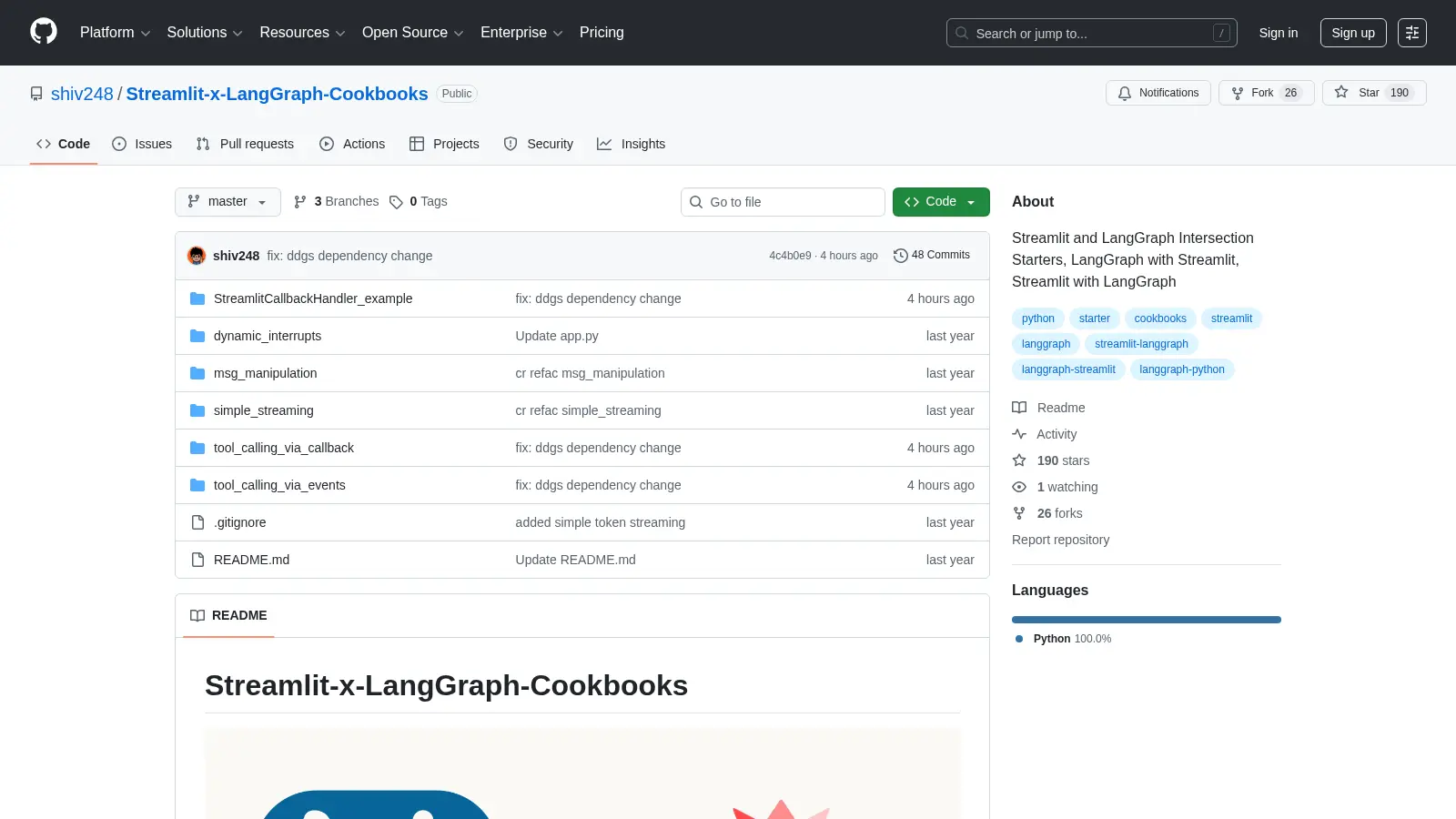 Streamlit X Langgraph Cookbooks screenshot