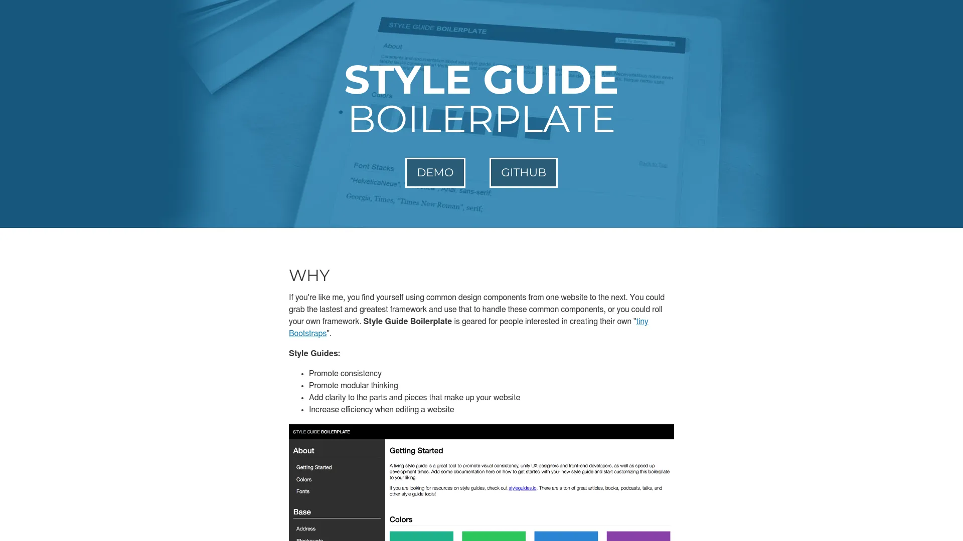 Style Guide Boilerplate screenshot