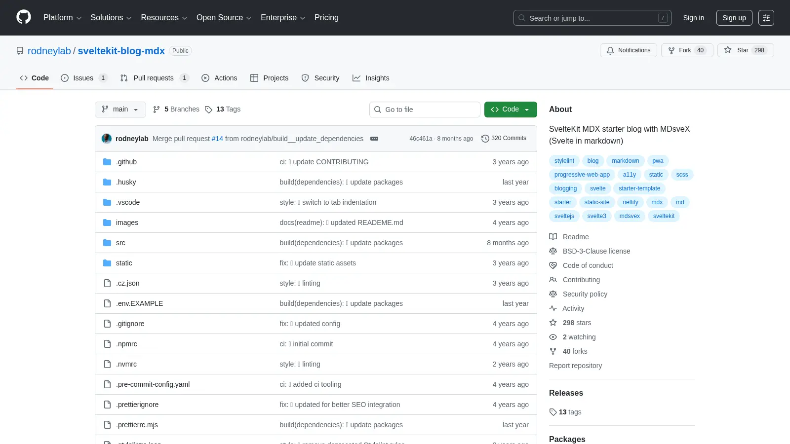 Sveltekit Blog Mdx screenshot