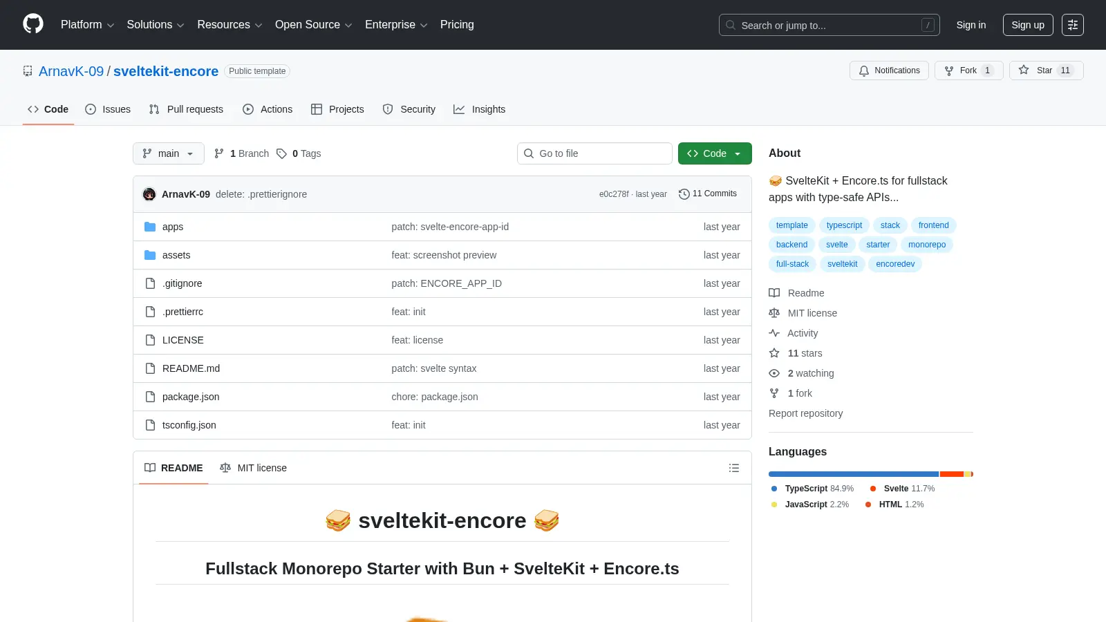 Sveltekit Encore screenshot