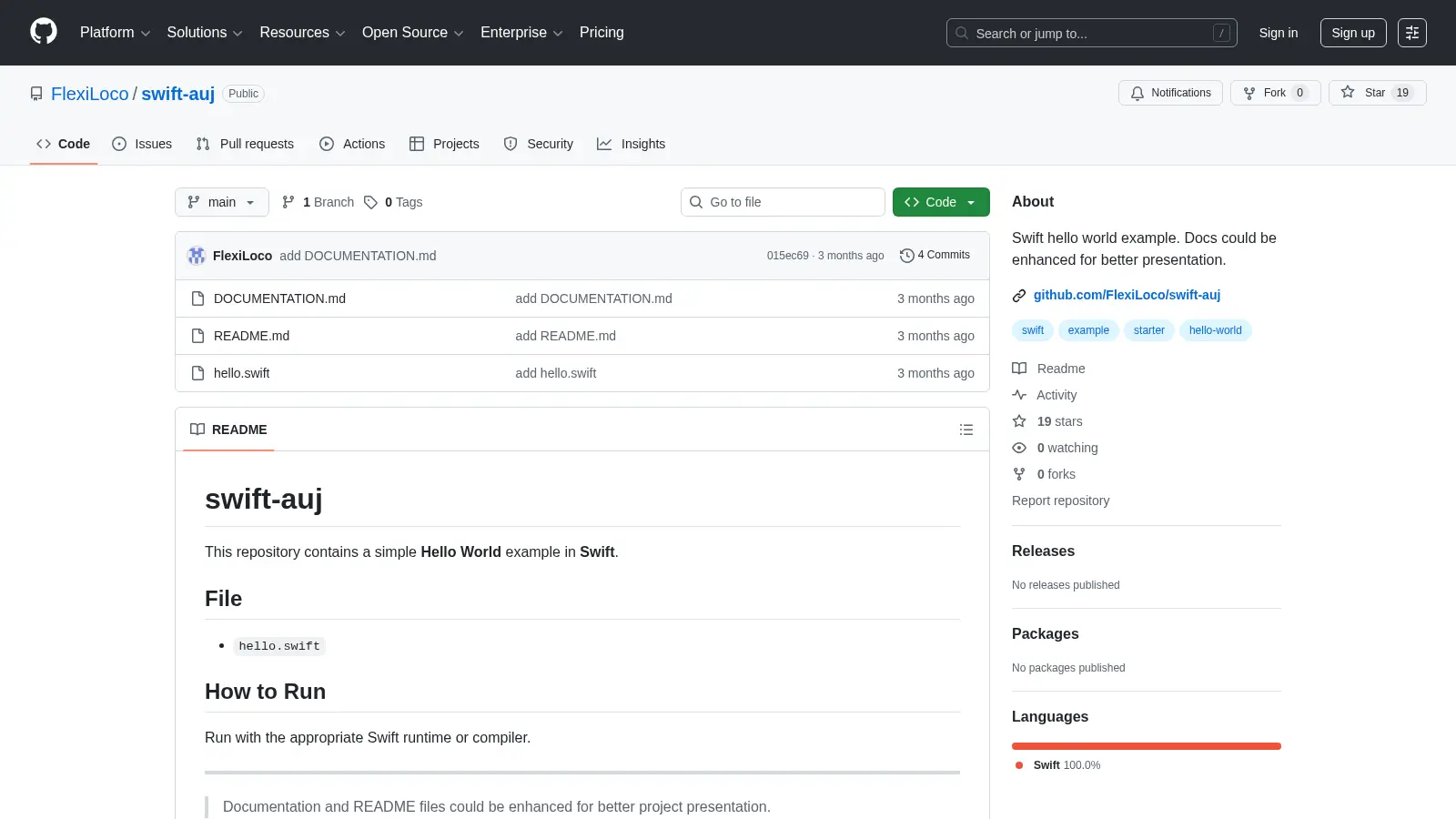 Swift Auj screenshot