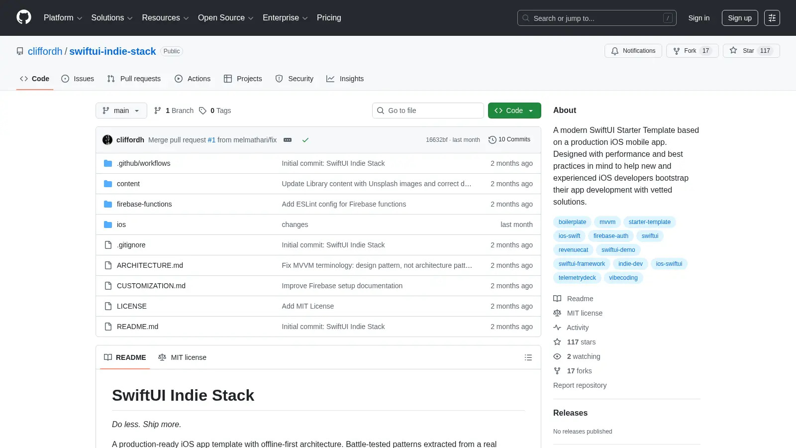 Swiftui Indie Stack screenshot
