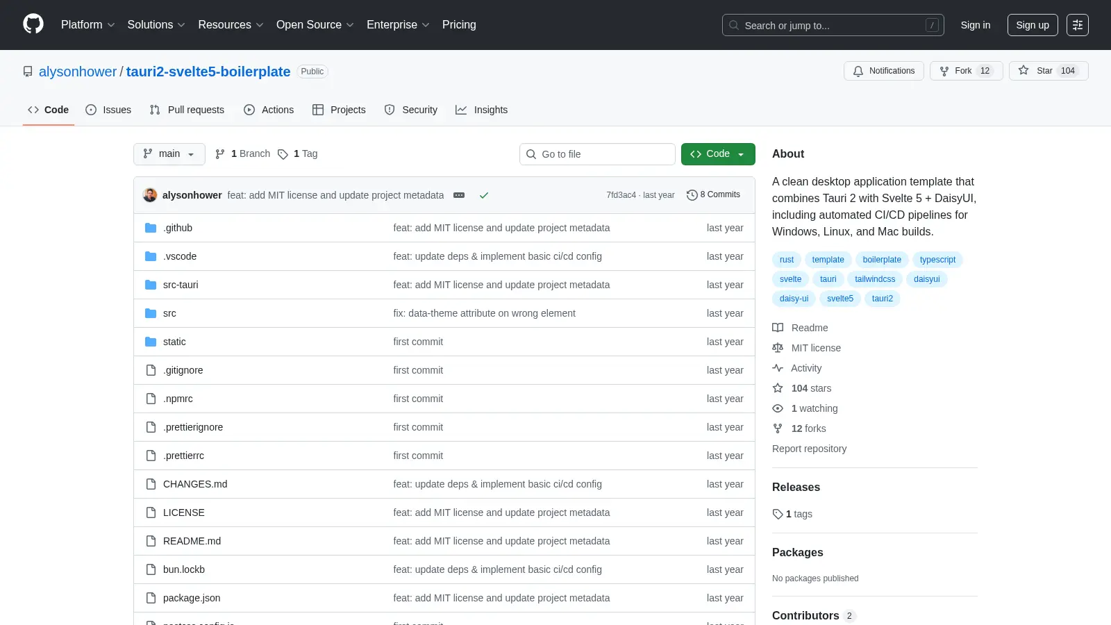Tauri2 Svelte5 Boilerplate screenshot
