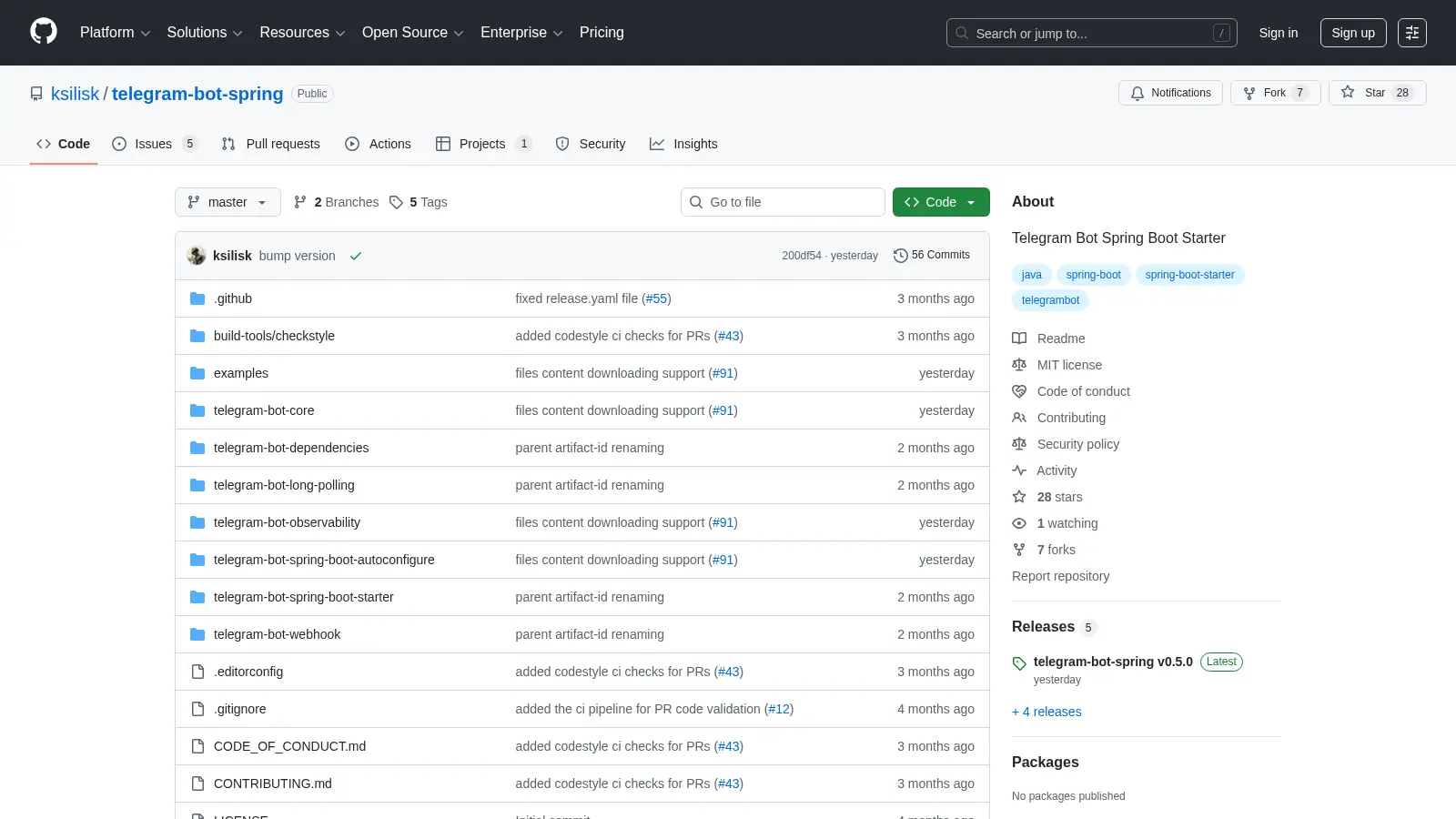 Telegram Bot Spring screenshot