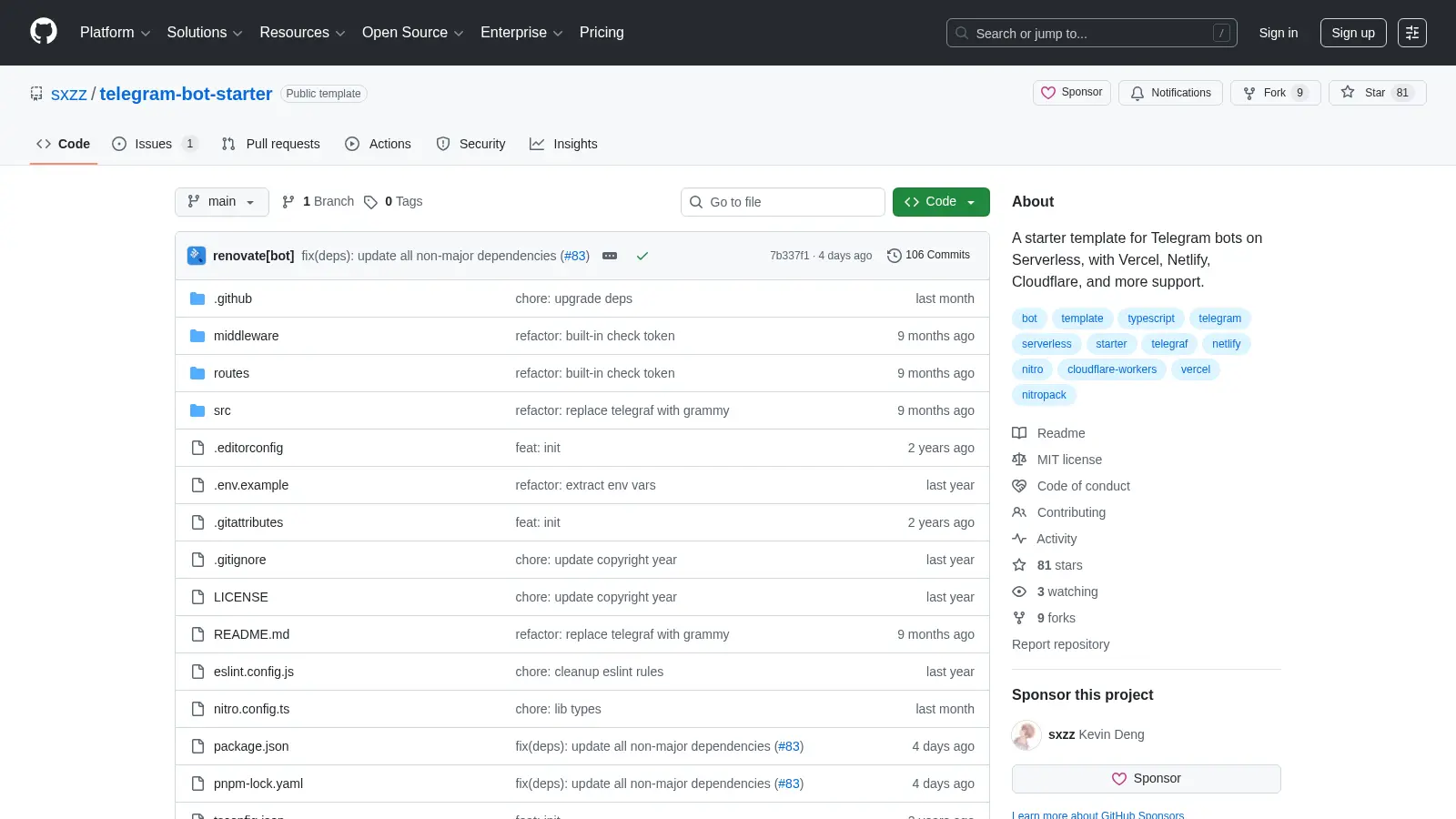 Telegram Bot Starter screenshot