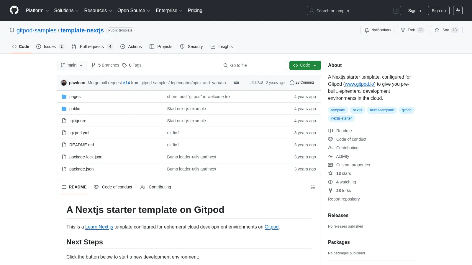 Template Nextjs screenshot