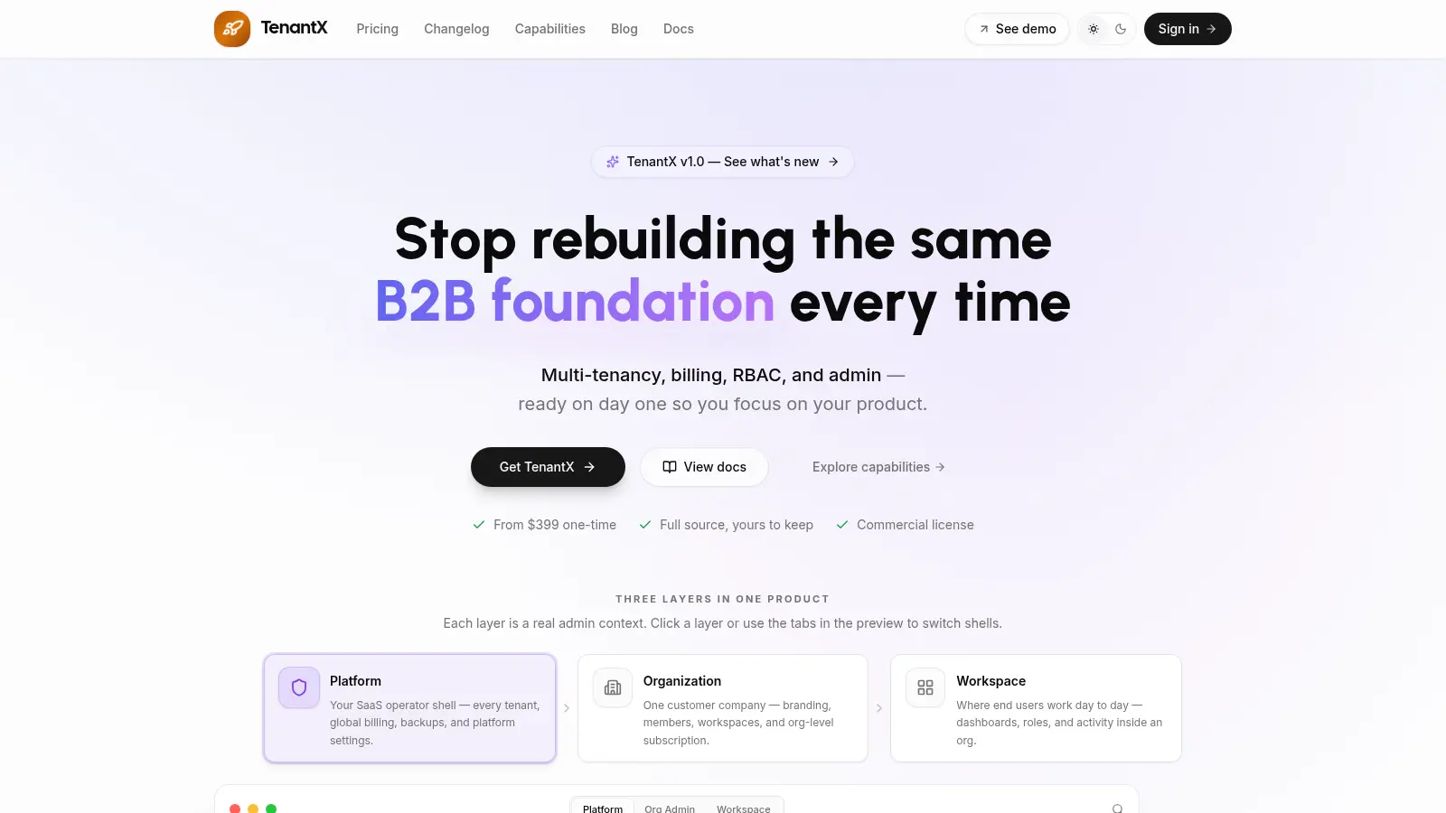TenantX screenshot