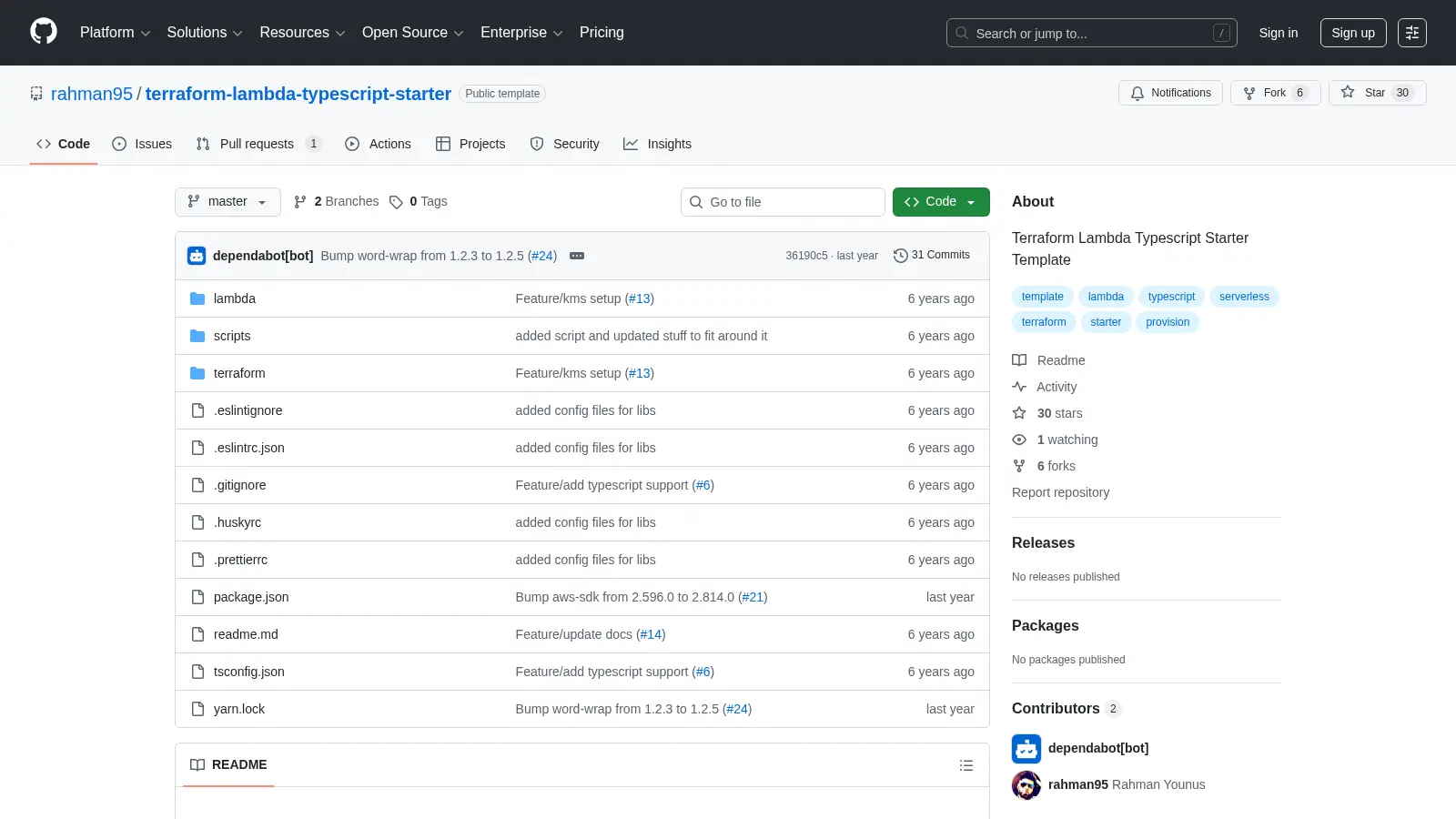 Terraform Lambda Typescript Starter screenshot