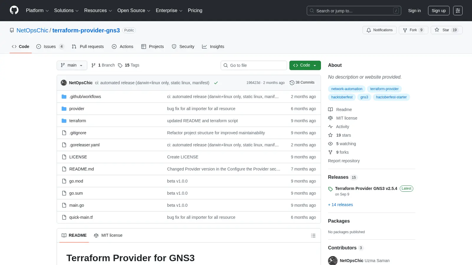 Terraform Provider Gns3 screenshot