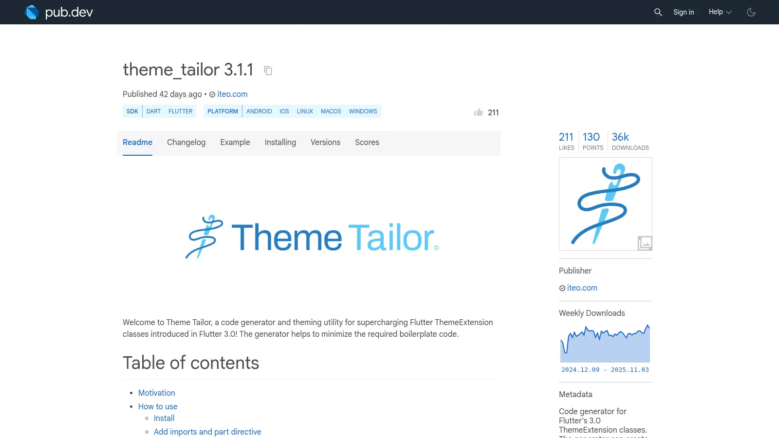 Theme Tailor screenshot