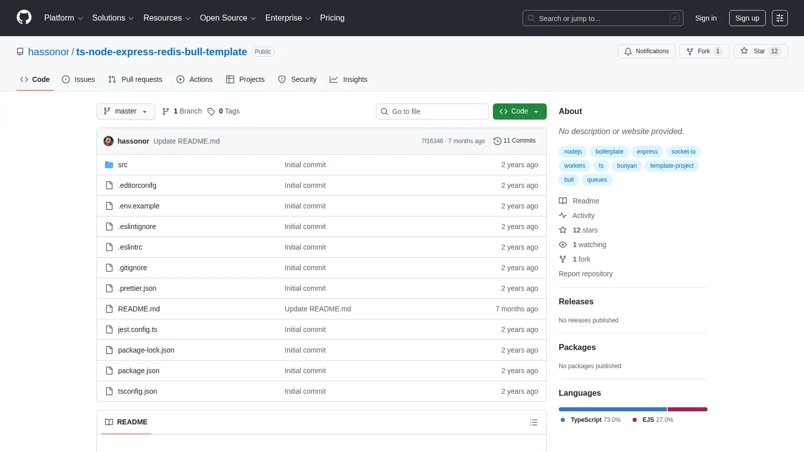 Ts Node Express Redis Bull Template screenshot
