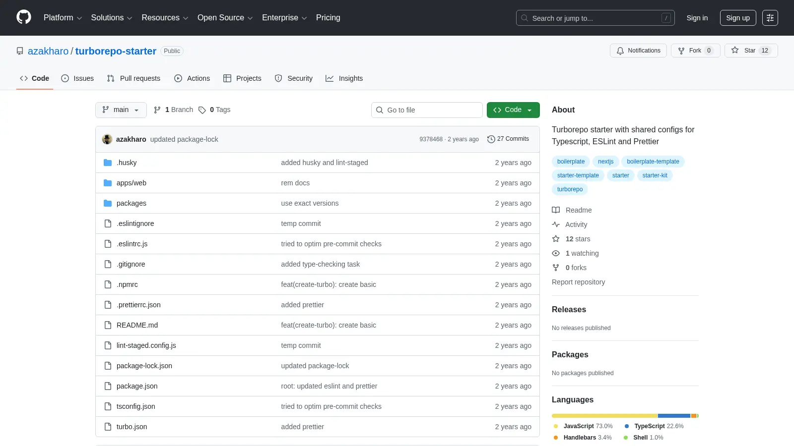 Turborepo Starter screenshot
