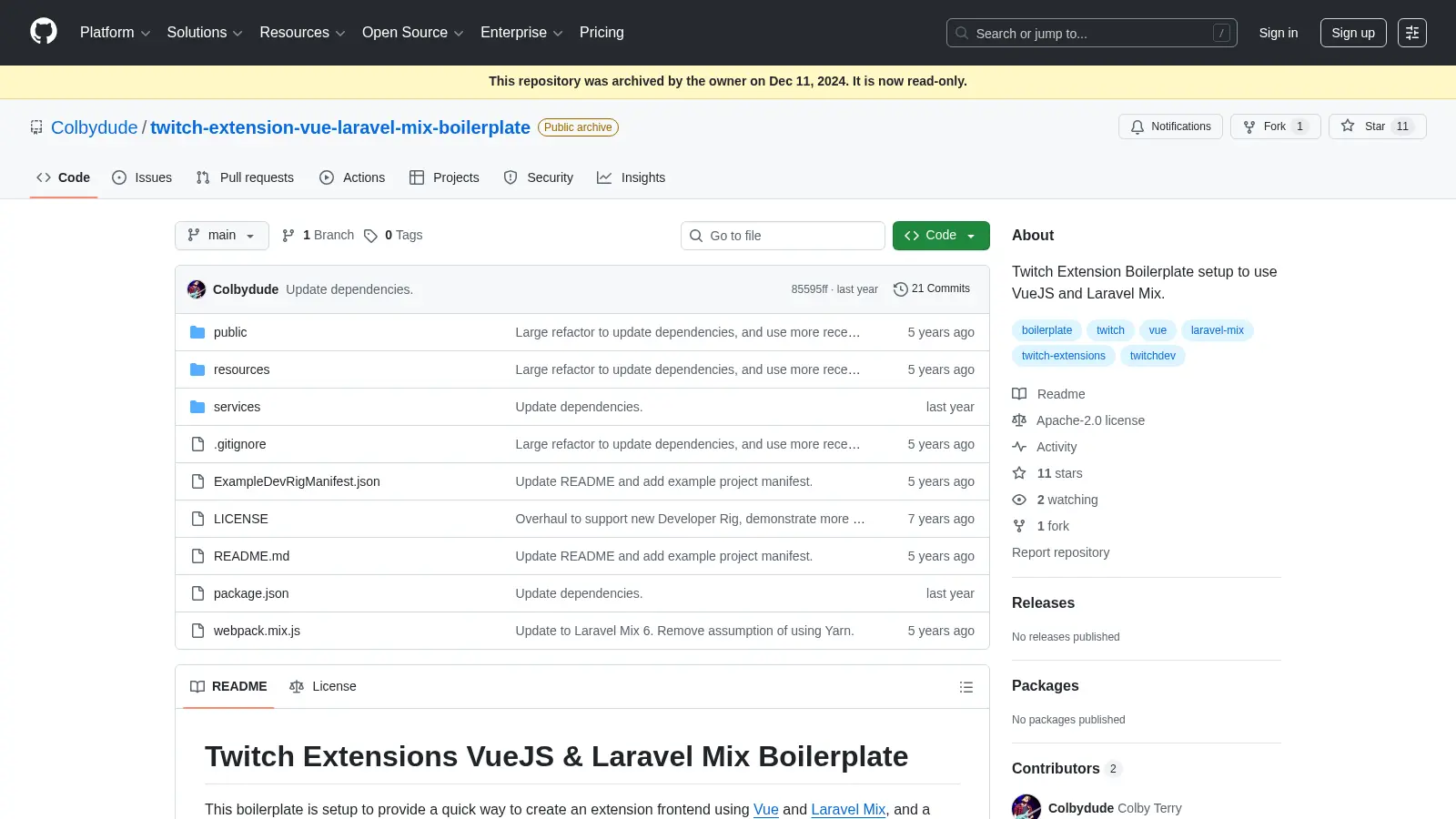Twitch Extension Vue Laravel Mix Boilerplate screenshot