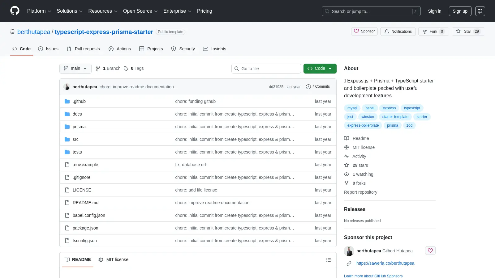 Typescript Express Prisma Starter screenshot