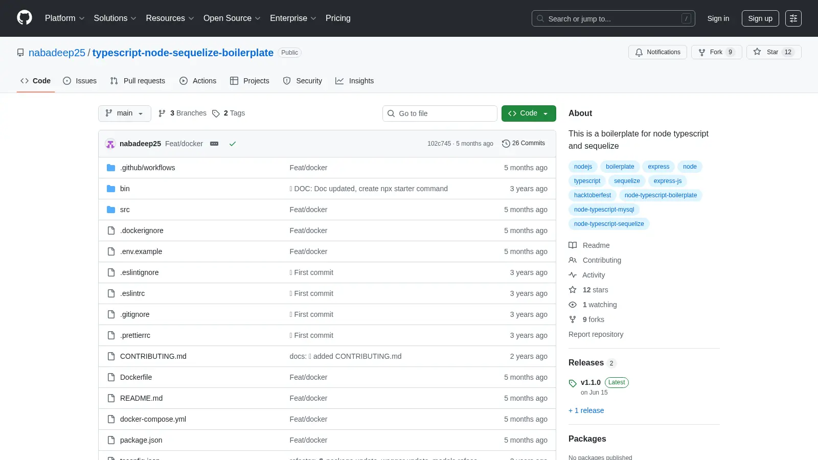 Typescript Node Sequelize Boilerplate screenshot
