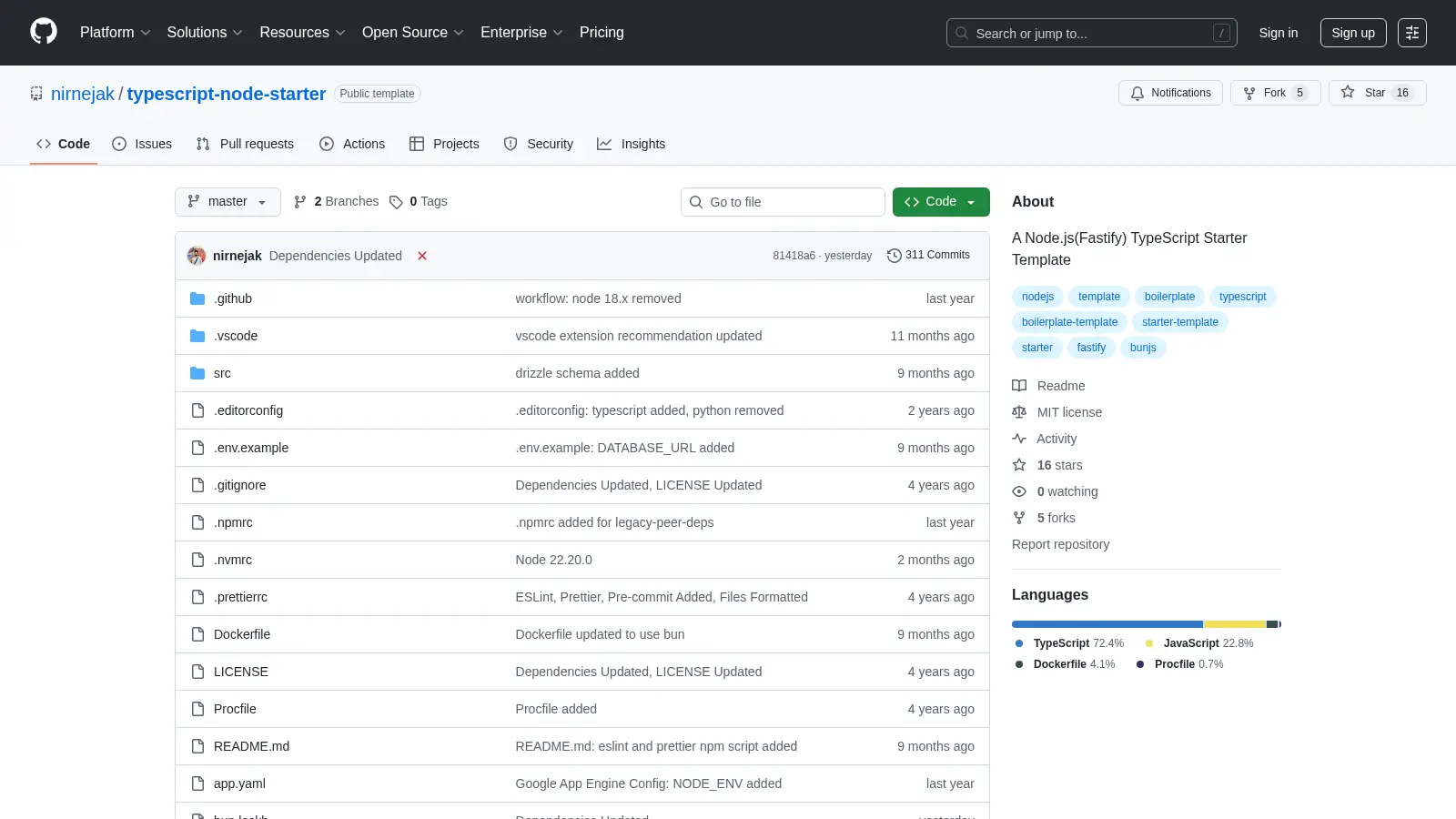Typescript Node Starter screenshot