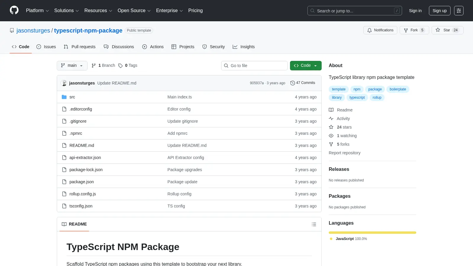 Typescript Npm Package screenshot
