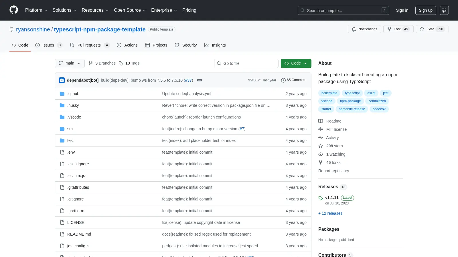 Typescript Npm Package Template screenshot