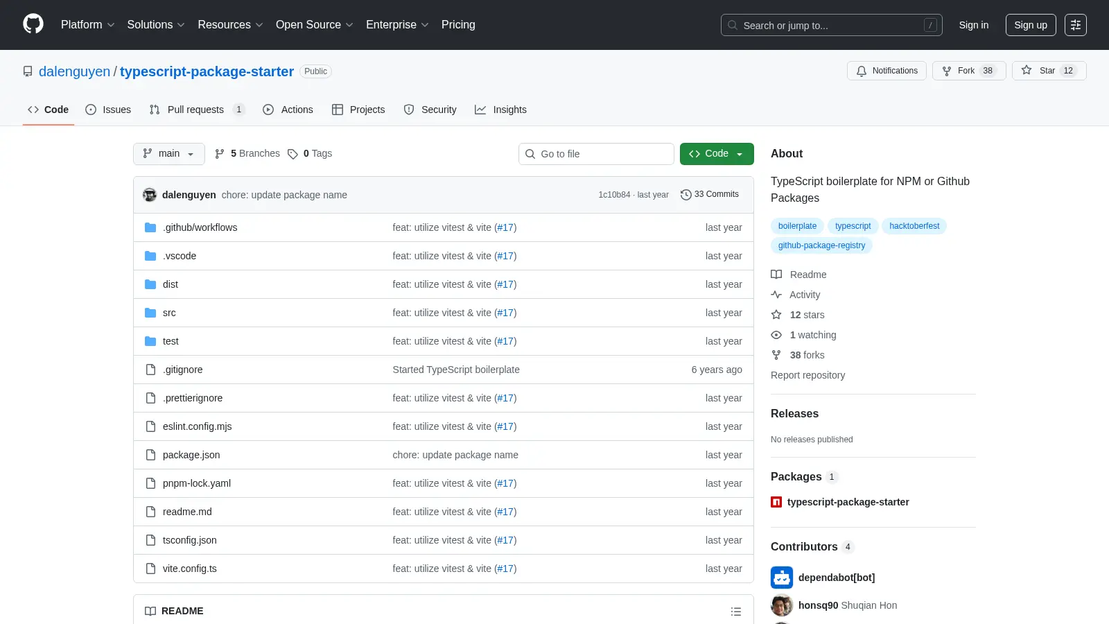 Typescript Package Starter screenshot