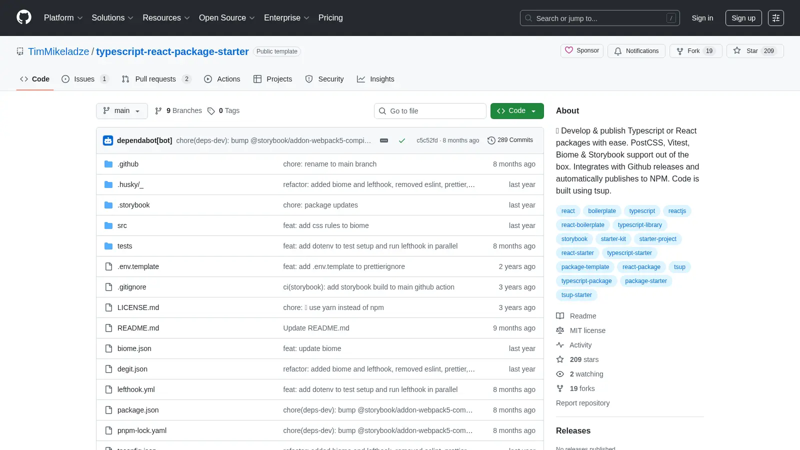 Typescript React Package Starter screenshot