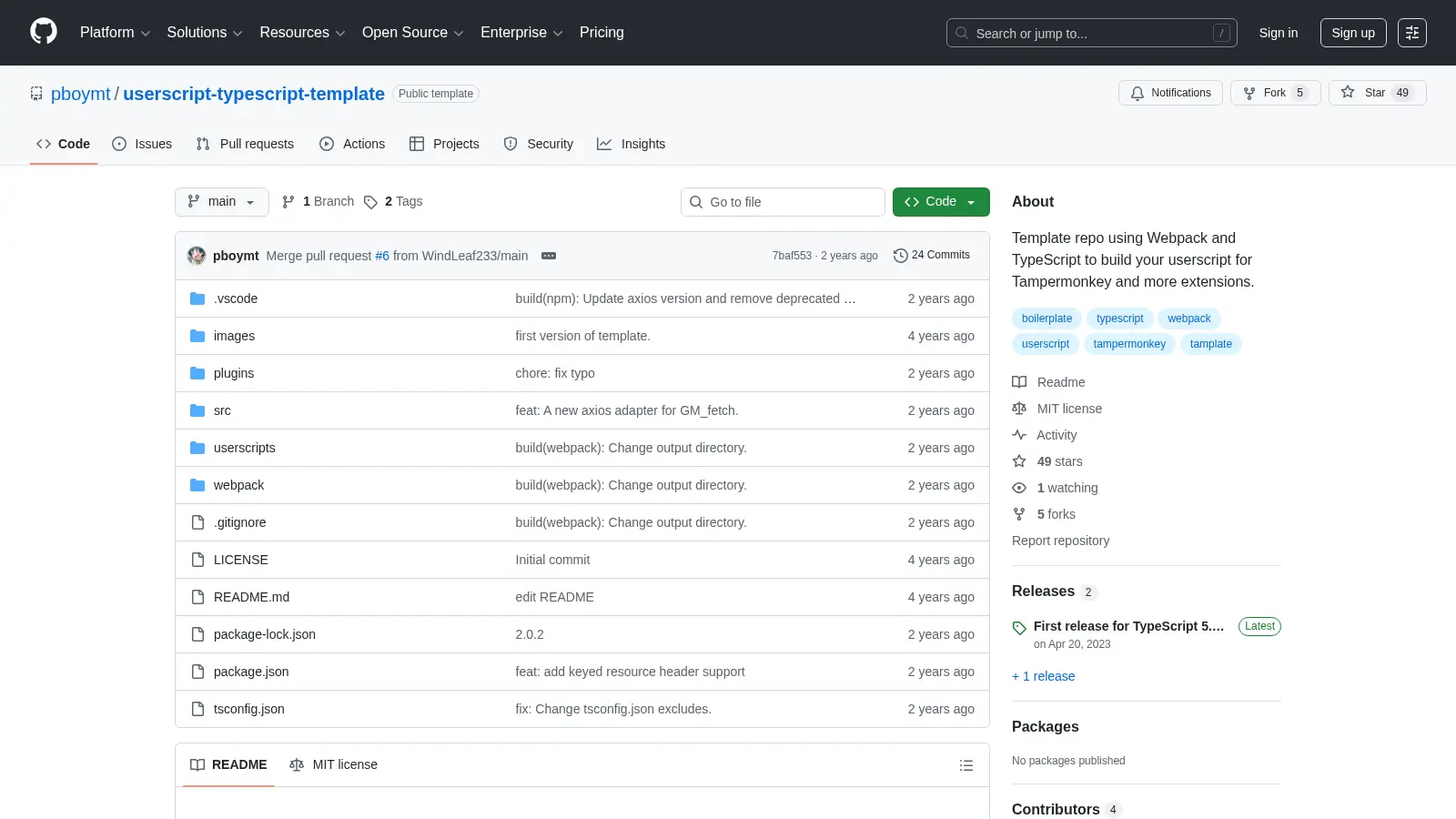 Userscript Typescript Template screenshot