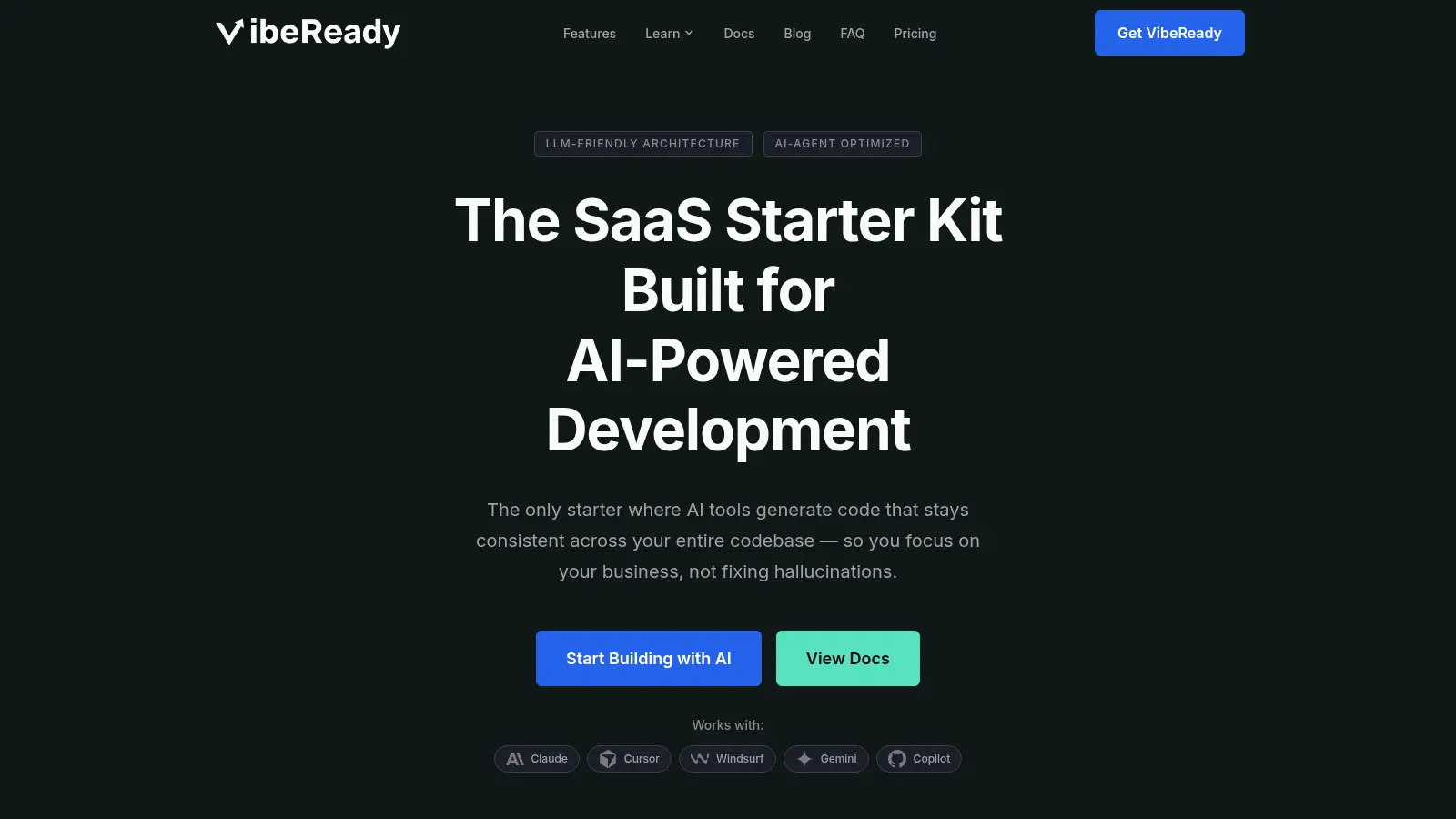 VibeReady - AI-Native SaaS Starter Kit screenshot