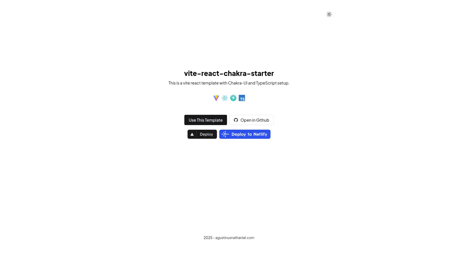 Vite React Chakra Starter screenshot