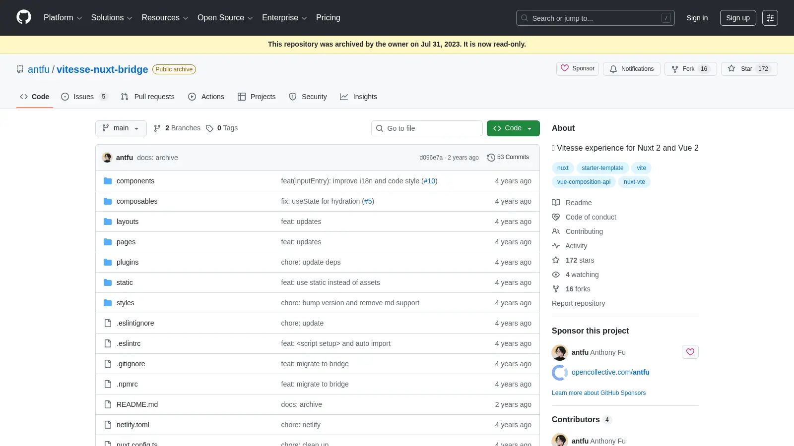Vitesse Nuxt Bridge screenshot
