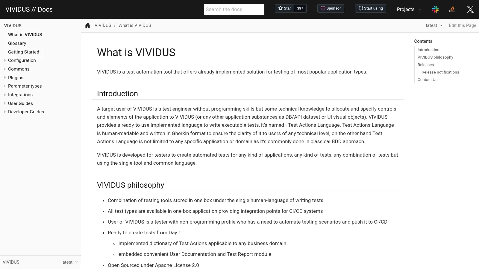 Vividus Starter screenshot