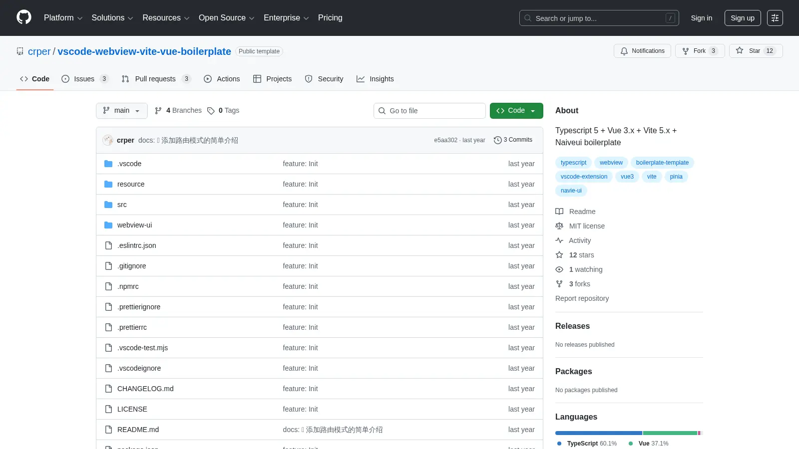 Vscode Webview Vite Vue Boilerplate screenshot
