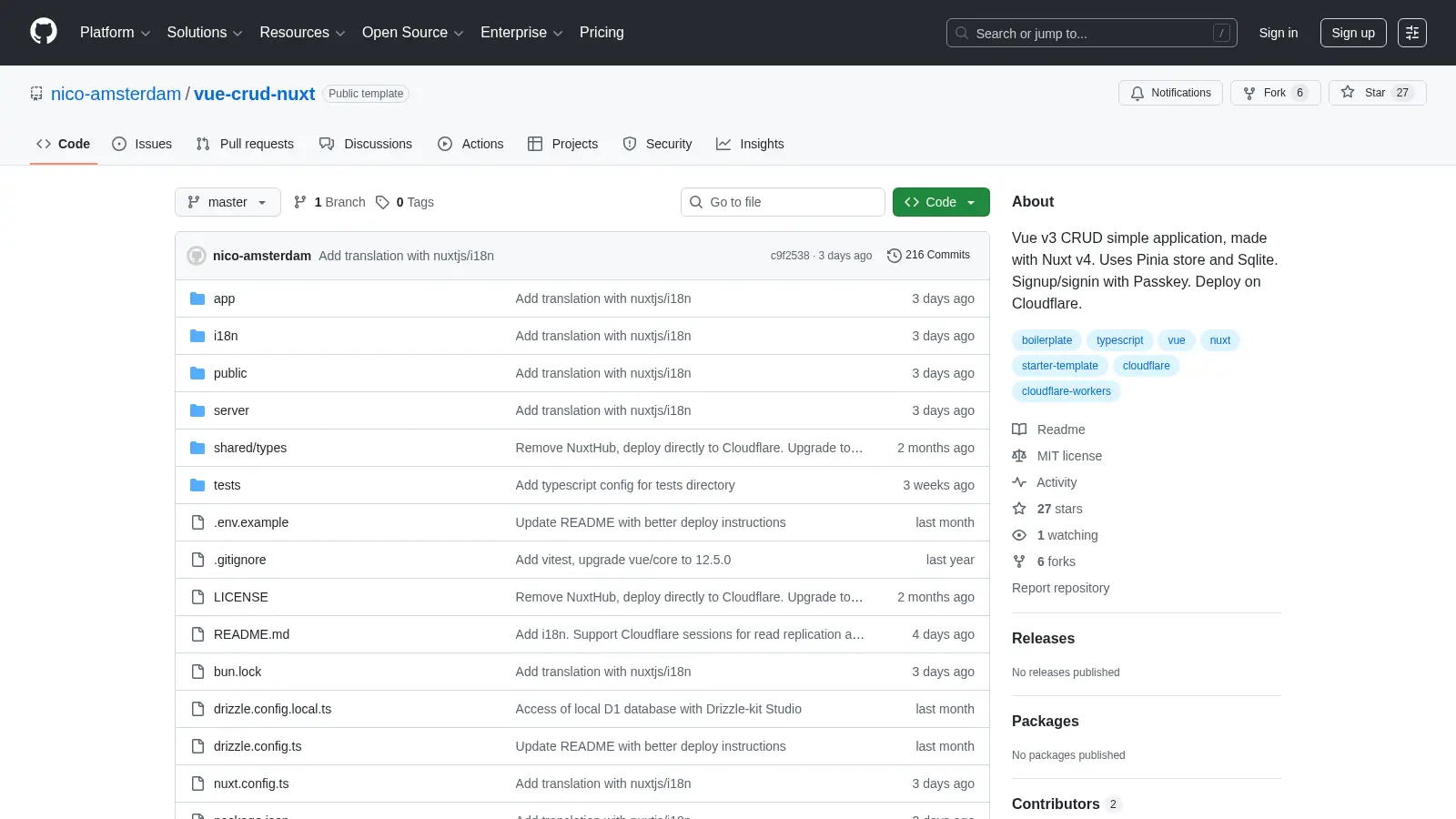 Vue Crud Nuxt screenshot