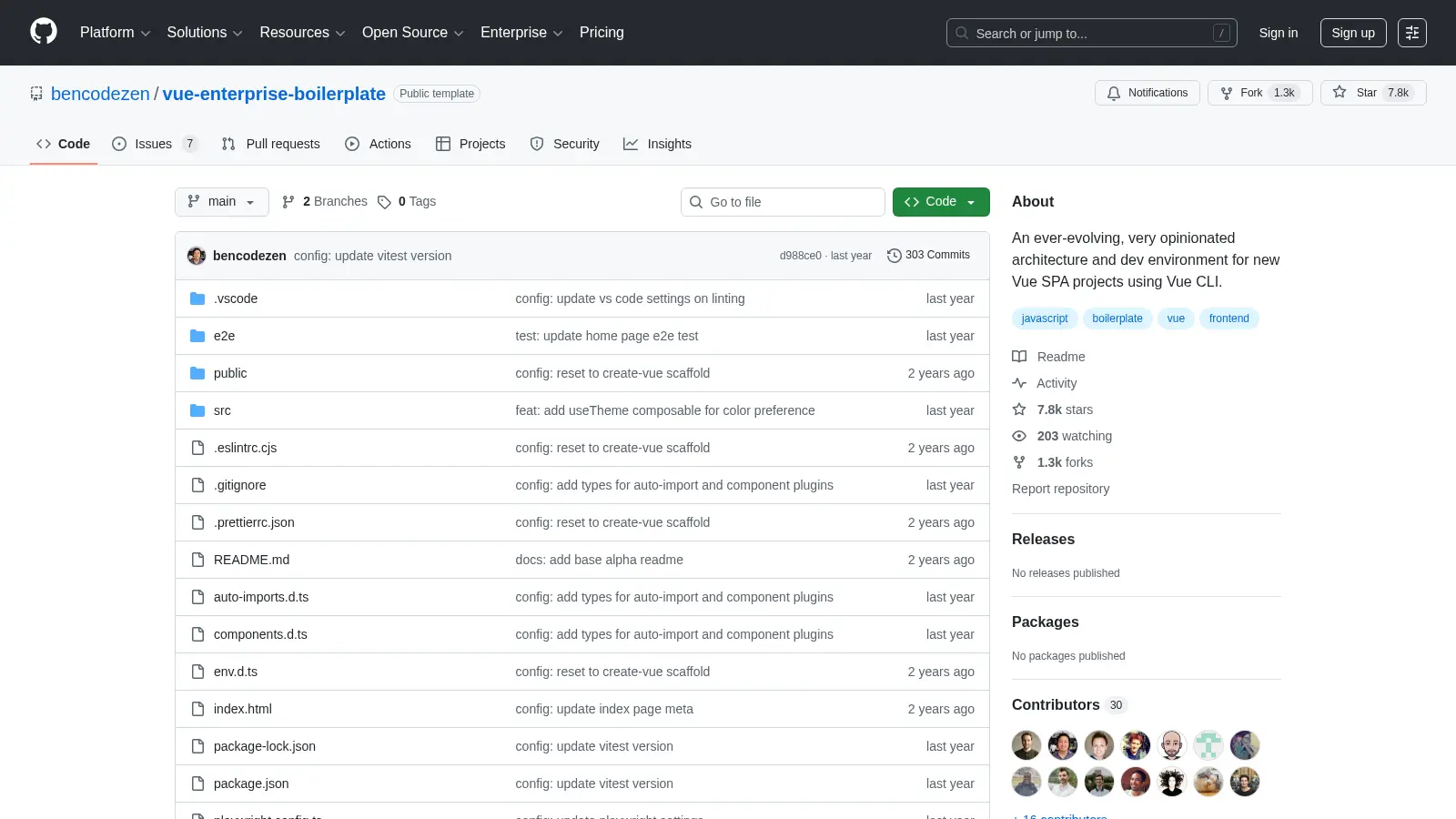 Vue Enterprise Boilerplate screenshot