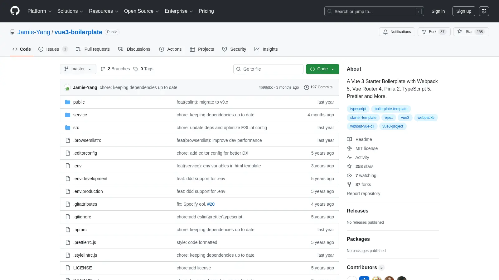 Vue3 Boilerplate screenshot