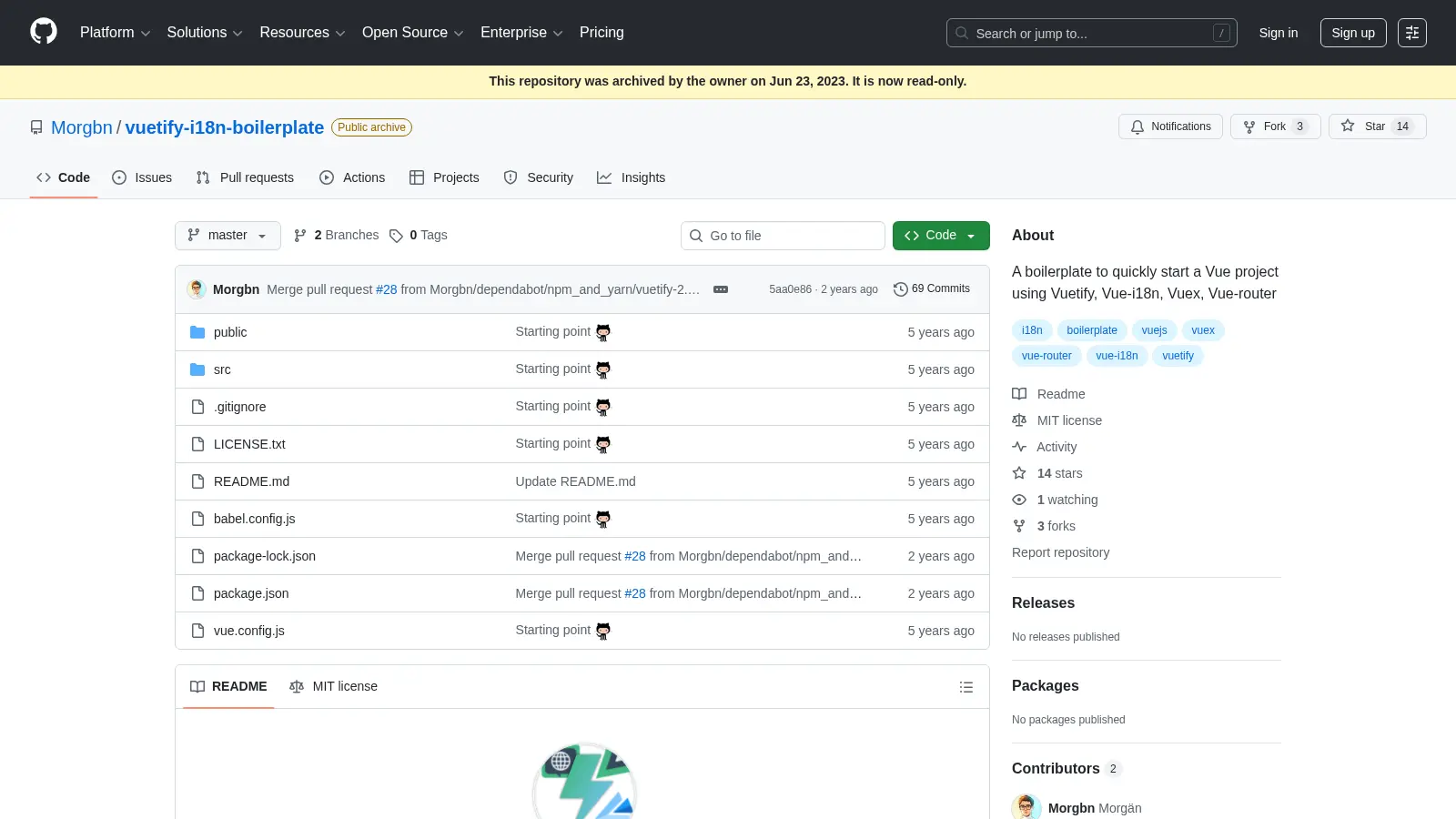 Vuetify I18n Boilerplate screenshot