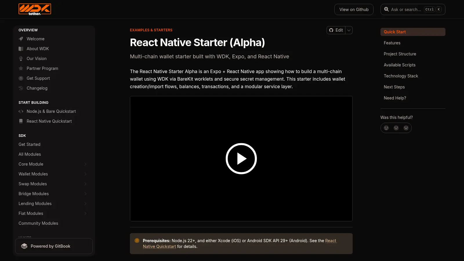 Wdk Starter React Native screenshot