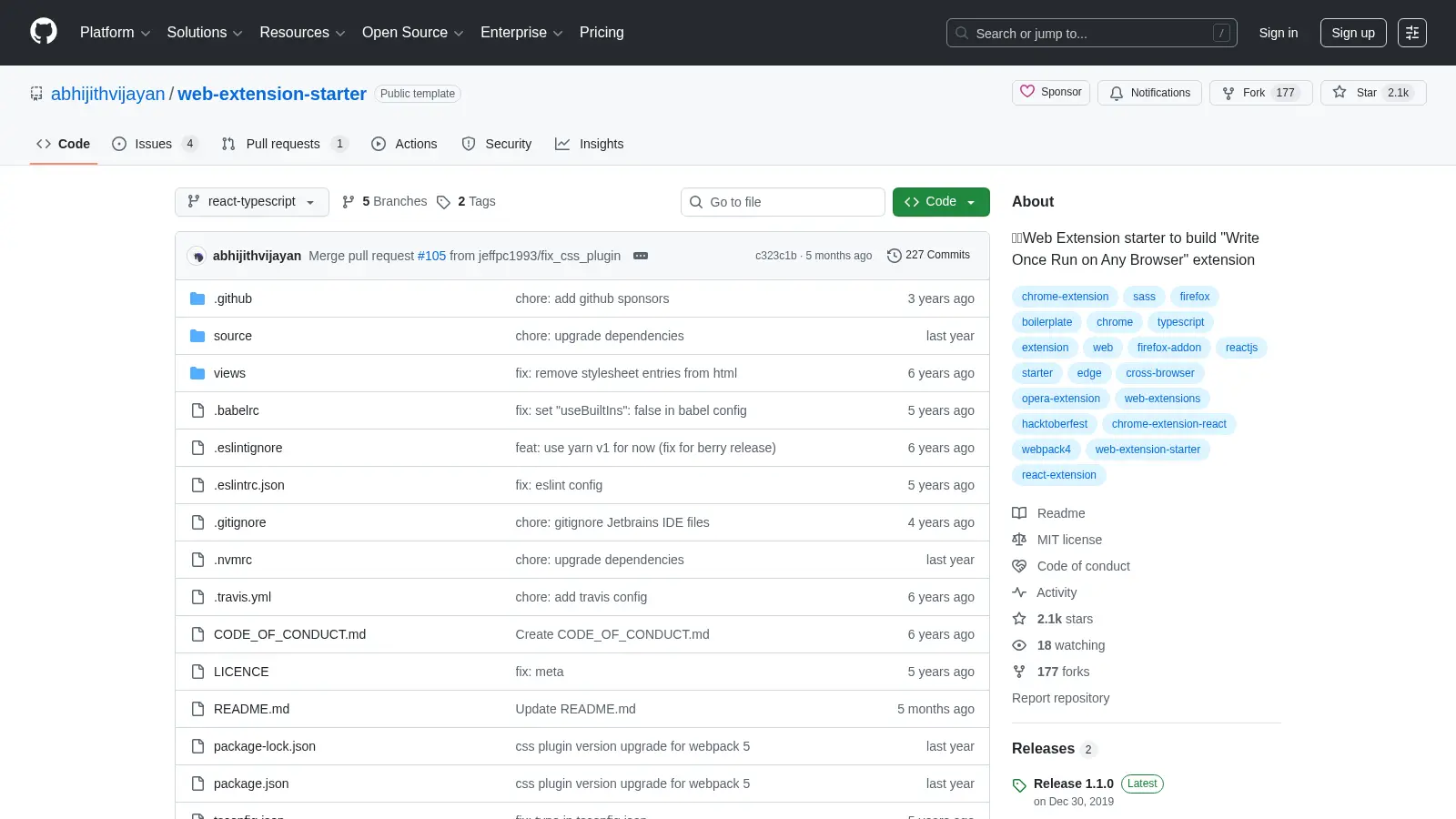 Web Extension Starter screenshot