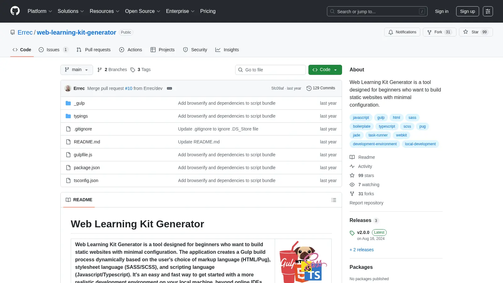 Web Learning Kit Generator screenshot