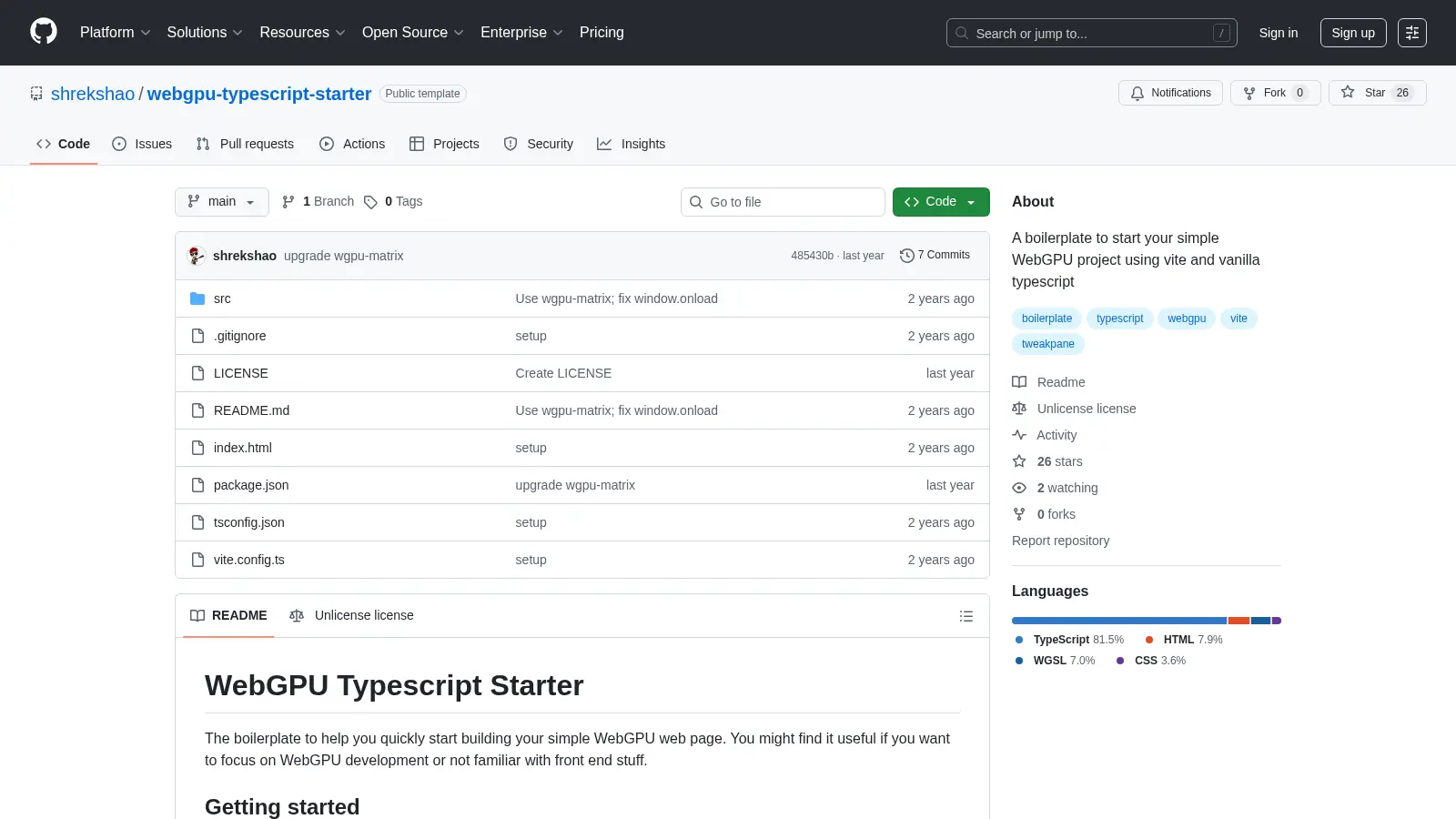 Webgpu Typescript Starter screenshot
